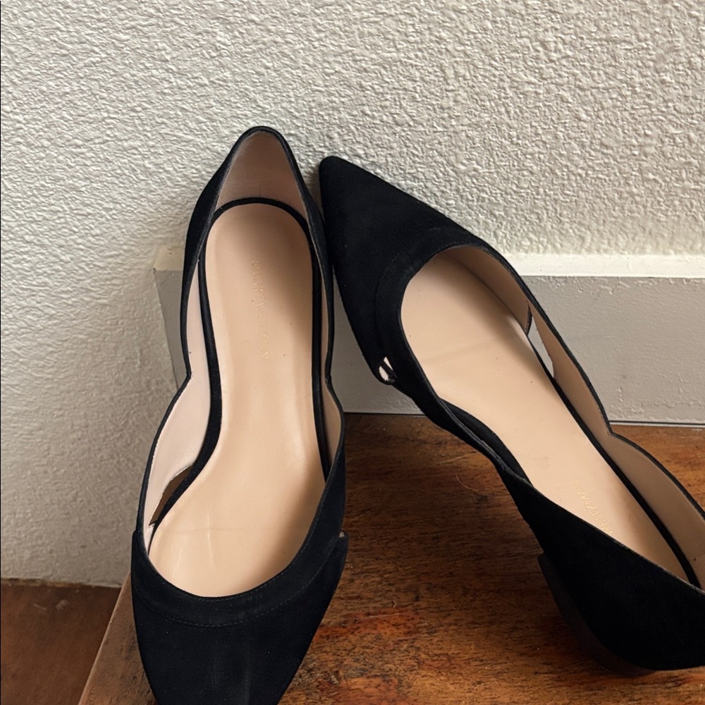 Stuart Weitzman Black Suede Flats